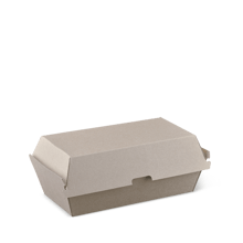 Detpak Endura Regular hinged Snack Box with brown fluted board
