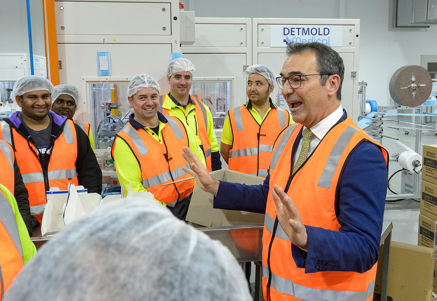 Premier Steven Marshall addresses Detmold Medical Team